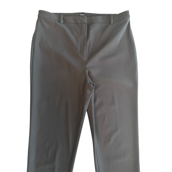 THEORY SCUBA STRAIGHT LEG BLACK TROUSER PANTS SIZE 4 - Picture 2 of 6